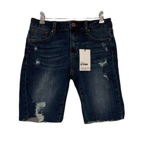 A2 Womens Jeans By S S  Shorts NWT Size Medium Distressed Dark Wash Pockets